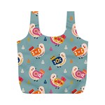 Cute Bird Pattern Full Print Recycle Bag (M)