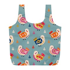 Cute Bird Pattern Full Print Recycle Bag (L) from ArtsNow.com Front