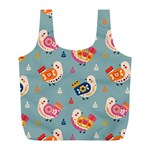 Cute Bird Pattern Full Print Recycle Bag (L)