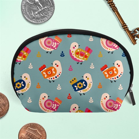 Cute Bird Pattern Accessory Pouch (Large) from ArtsNow.com Front