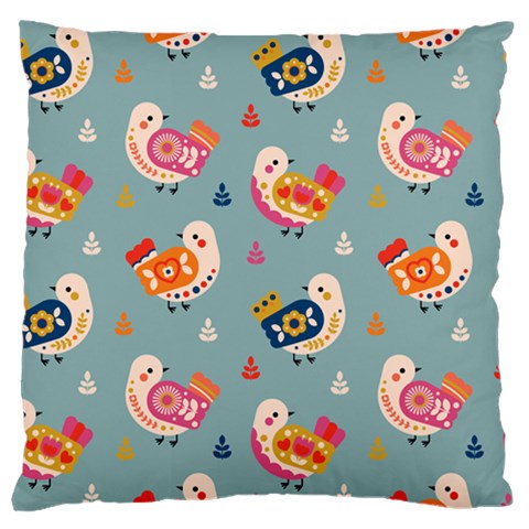 Cute Bird Pattern Standard Premium Plush Fleece Cushion Case (Two Sides) from ArtsNow.com Back