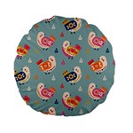 Cute Bird Pattern Standard 15  Premium Flano Round Cushions