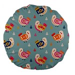 Cute Bird Pattern Large 18  Premium Flano Round Cushions