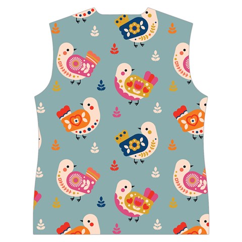 Cute Bird Pattern Women s Button Up Vest from ArtsNow.com Back