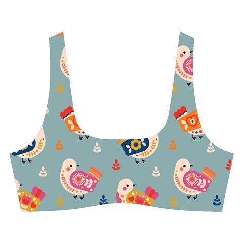 Cute Bird Pattern Cross Back Hipster Bikini Set from ArtsNow.com Front