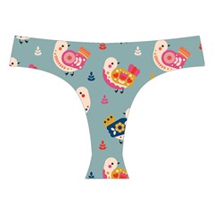 Cute Bird Pattern Cross Back Hipster Bikini Set from ArtsNow.com Front Under