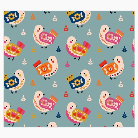 Cute Bird Pattern Roll Up Canvas Pencil Holder (S) from ArtsNow.com Front