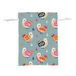 Cute Bird Pattern Lightweight Drawstring Pouch (L)