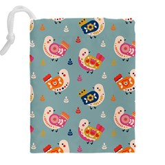 Cute Bird Pattern Drawstring Pouch (4XL) from ArtsNow.com Back