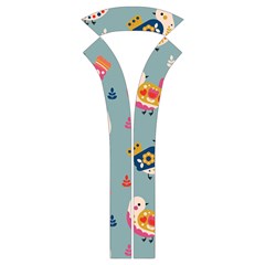 Cute Bird Pattern Kids  Long Sleeve Velvet Lounge Robe from ArtsNow.com Collar Inside