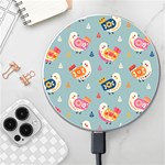 Cute Bird Pattern Wireless Fast Charger(White)