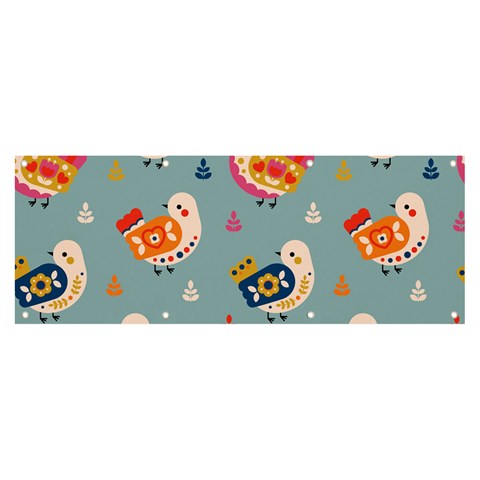 Cute Bird Pattern Banner and Sign 8  x 3  from ArtsNow.com Front