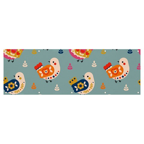 Cute Bird Pattern Banner and Sign 12  x 4  from ArtsNow.com Front