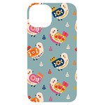 Cute Bird Pattern iPhone 14 Black UV Print PC Hardshell Case