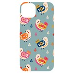 Cute Bird Pattern iPhone 14 Plus Black UV Print PC Hardshell Case