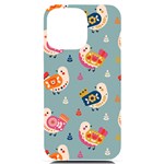 Cute Bird Pattern iPhone 14 Pro Max Black UV Print PC Hardshell Case