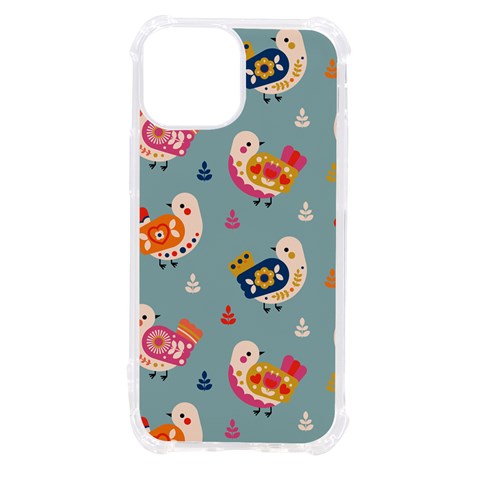 Cute Bird Pattern iPhone 13 mini TPU UV Print Case from ArtsNow.com Front