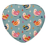 Cute Bird Pattern Heart Glass Fridge Magnet (4 pack)