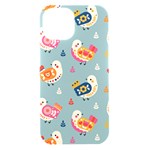 Cute Bird Pattern iPhone 15 Black UV Print PC Hardshell Case