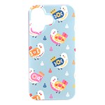 Cute Bird Pattern iPhone 16 Black UV Print PC Hardshell Case