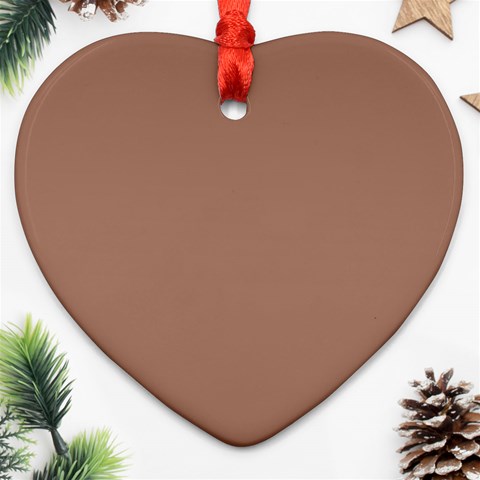 Mocha Mousse Hex Code #a47864 Ornament (Heart) from ArtsNow.com Front