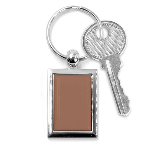 Mocha Mousse Hex Code #a47864 Key Chain (Rectangle) from ArtsNow.com Front