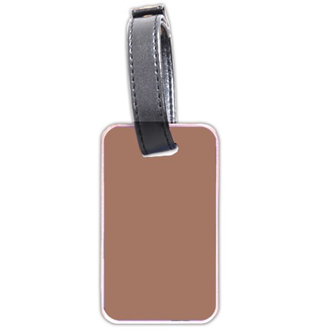 Mocha Mousse Hex Code #a47864 Luggage Tag (two sides) from ArtsNow.com Front