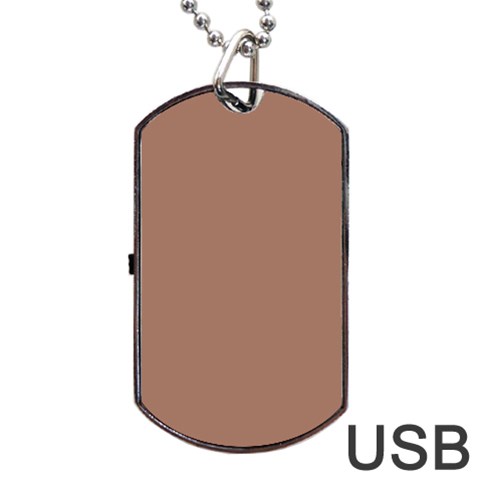 Mocha Mousse Hex Code #a47864 Dog Tag USB Flash (Two Sides) from ArtsNow.com Front