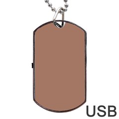 Mocha Mousse Hex Code #a47864 Dog Tag USB Flash (Two Sides) from ArtsNow.com Front