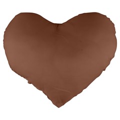 Mocha Mousse Hex Code #a47864 Large 19  Premium Flano Heart Shape Cushions from ArtsNow.com Back