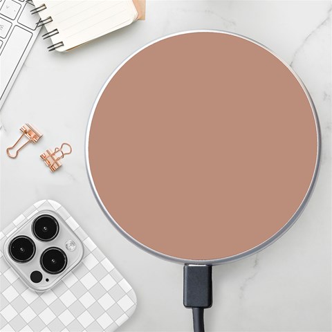 Mocha Mousse Hex Code #a47864 Wireless Fast Charger(White) from ArtsNow.com Front