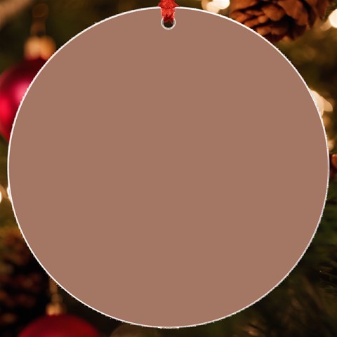 Mocha Mousse Hex Code #a47864 UV Print Acrylic Ornament Round from ArtsNow.com Front