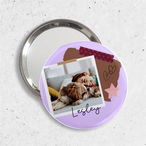 Personalized Photo Any Text Polaroid Style Handbag Mirror 2.25  Handbag Mirror from ArtsNow.com Front