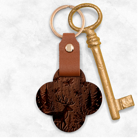 Artwork Graffiti Painting Creative Engraved Wood Key Chain from ArtsNow.com Front