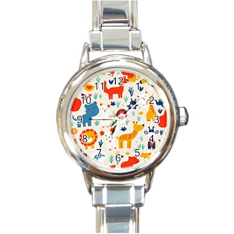 Pet Animal 03 Round Italian Charm Watch from ArtsNow.com Front