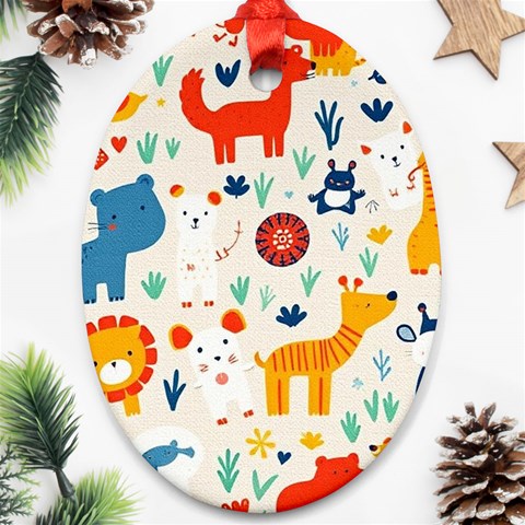 Pet Animal 03 Ornament (Oval) from ArtsNow.com Front