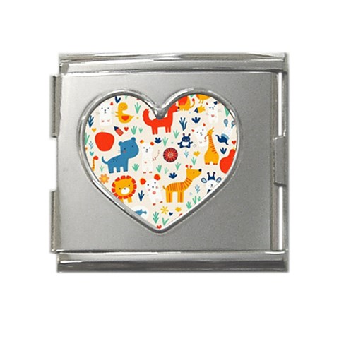 Pet Animal 03 Mega Link Heart Italian Charm (18mm) from ArtsNow.com Front