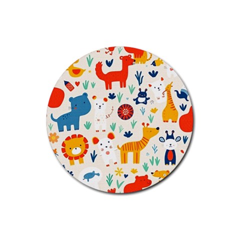 Pet Animal 03 Rubber Coaster (Round) from ArtsNow.com Front