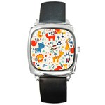 Pet Animal 03 Square Metal Watch