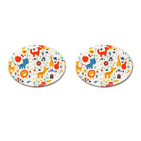 Pet Animal 03 Cufflinks (Oval) from ArtsNow.com Front(Pair)