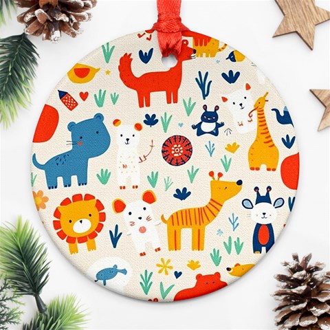 Pet Animal 03 Round Ornament (Two Sides) from ArtsNow.com Front