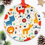 Pet Animal 03 Round Ornament (Two Sides)