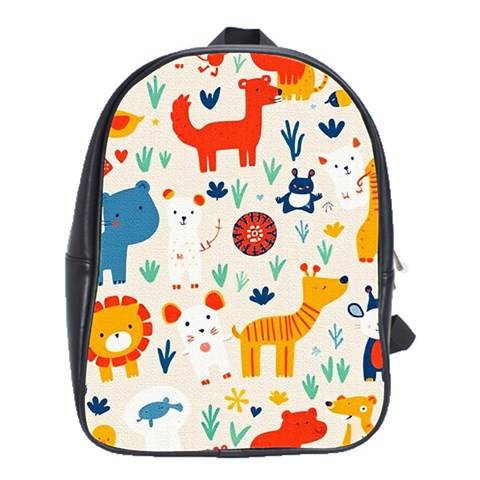 Pet Animal 03 School Bag (Large) from ArtsNow.com Front