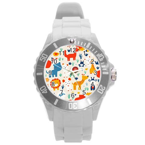 Pet Animal 03 Round Plastic Sport Watch (L) from ArtsNow.com Front