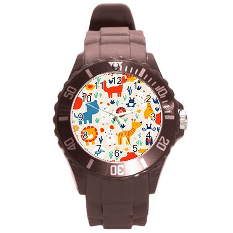 Pet Animal 03 Round Plastic Sport Watch (L) from ArtsNow.com Front