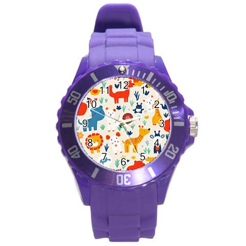 Pet Animal 03 Round Plastic Sport Watch (L) from ArtsNow.com Front