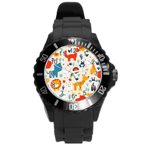 Pet Animal 03 Round Plastic Sport Watch (L) from ArtsNow.com Front