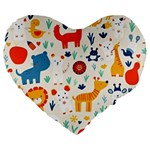 Pet Animal 03 Large 19  Premium Heart Shape Cushions