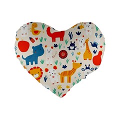 Pet Animal 03 Standard 16  Premium Flano Heart Shape Cushions from ArtsNow.com Front