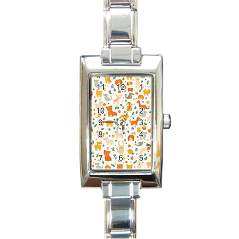 Pet Animal 04 Rectangle Italian Charm Watch from ArtsNow.com Front